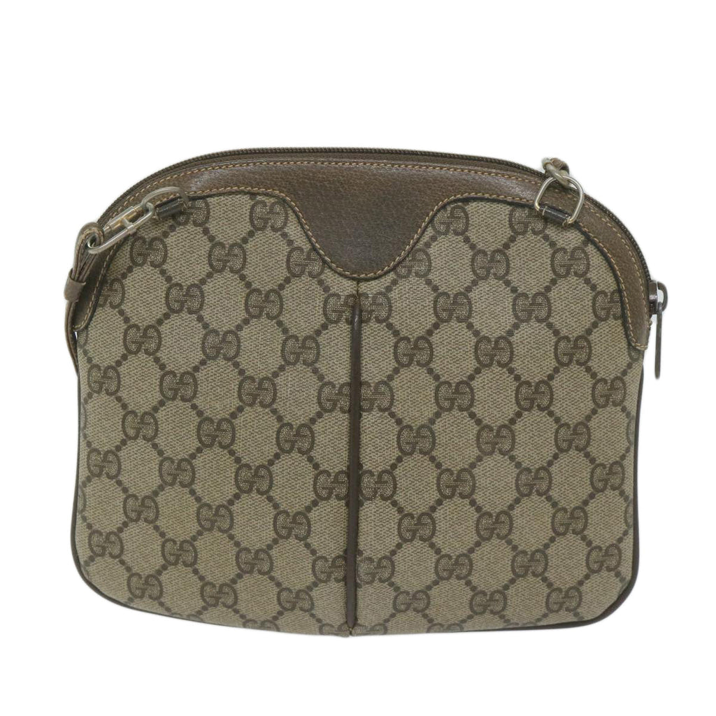 GUCCI GG Canvas Web Sherry Line Shoulder Bag PVC Beige Green Red 61211
