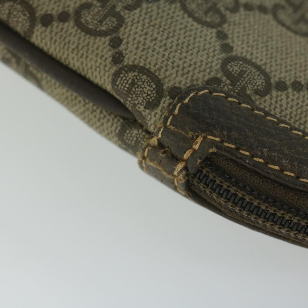 GUCCI GG Canvas Web Sherry Line Shoulder Bag PVC Beige Green Red 61211