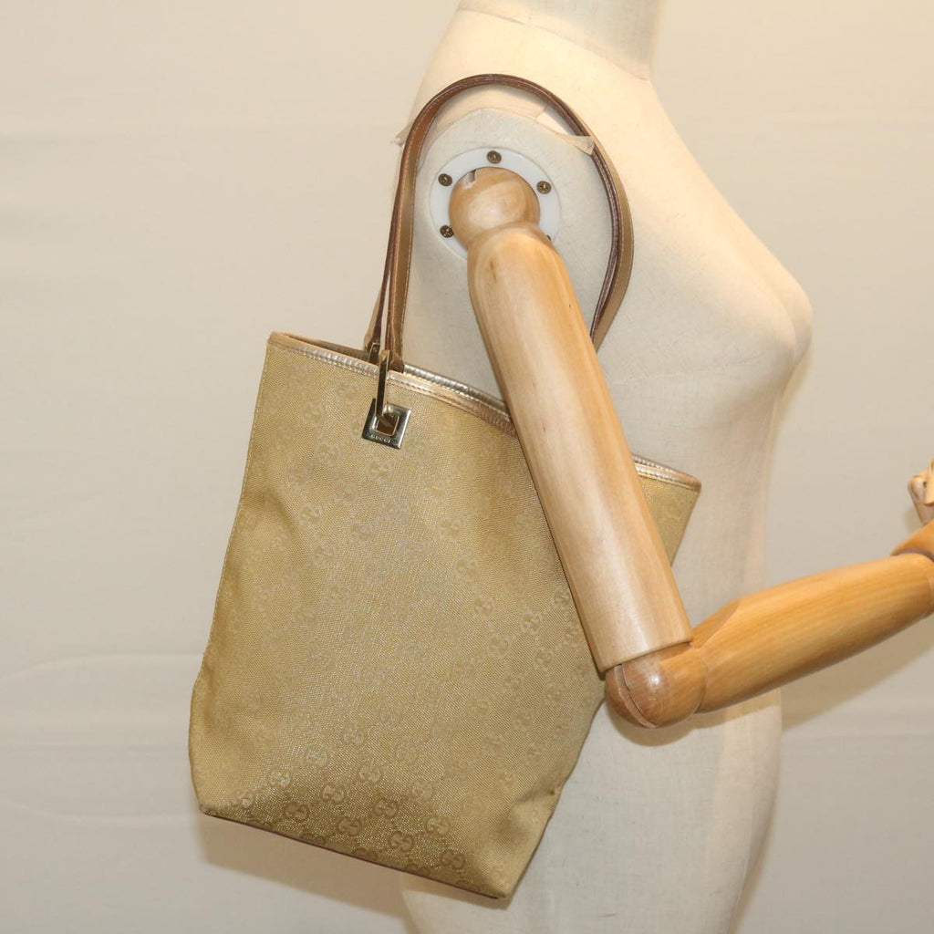 GUCCI GG Canvas Tote Bag Gold 002 1099 61245