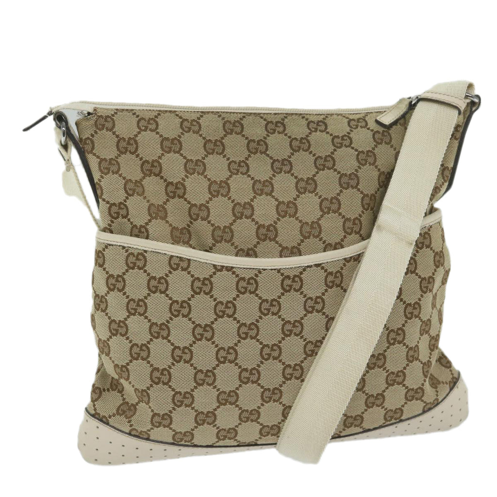 GUCCI GG Canvas Shoulder Bag Beige 145857 61246