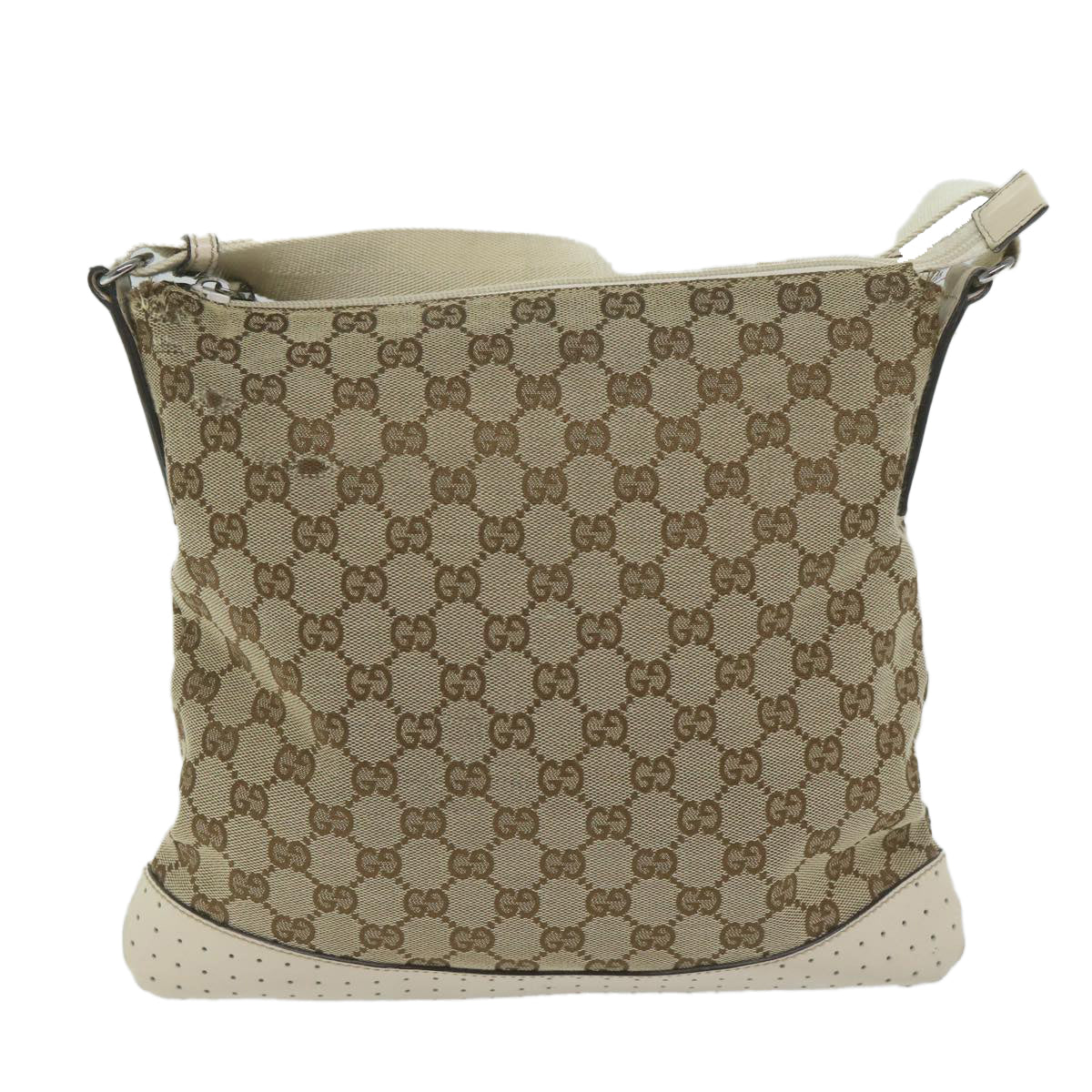 GUCCI GG Canvas Shoulder Bag Beige 145857 61246