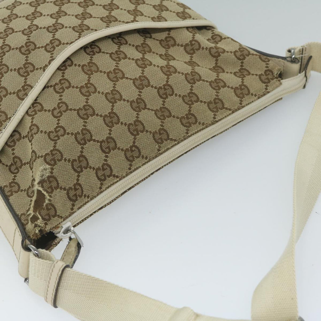 GUCCI GG Canvas Shoulder Bag Beige 145857 61246
