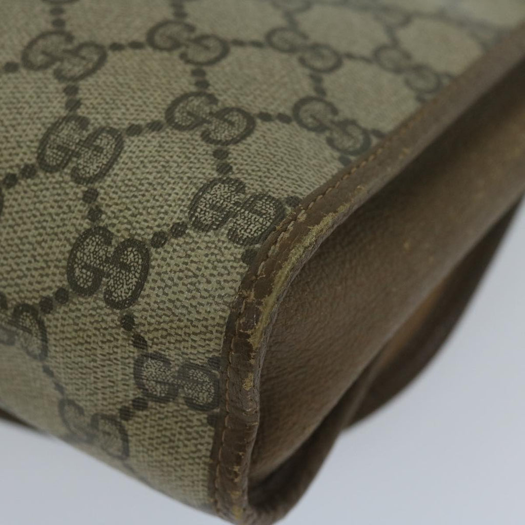 GUCCI GG Canvas Web Sherry Line Clutch Bag PVC Beige Green Red 61258