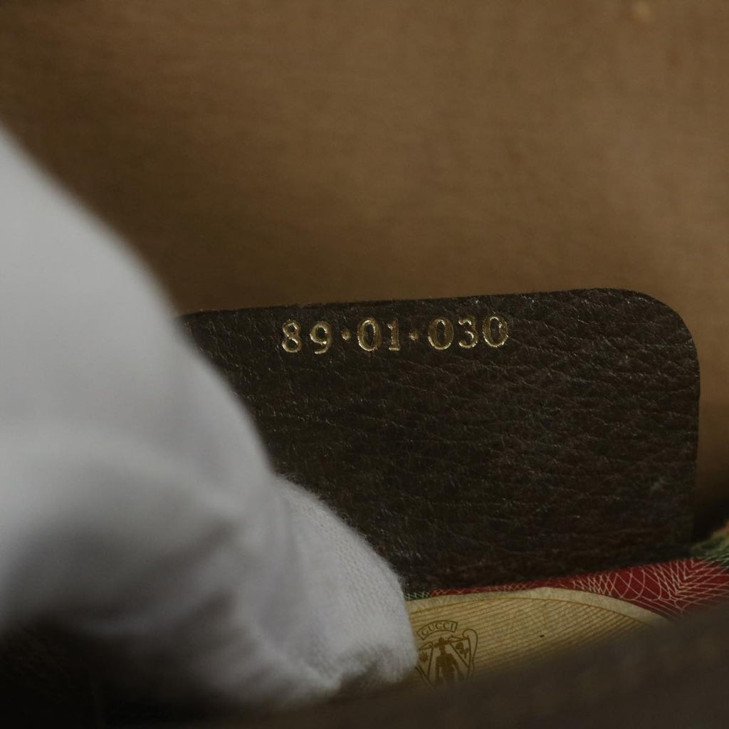 GUCCI GG Canvas Web Sherry Line Clutch Bag PVC Beige Green Red 61258
