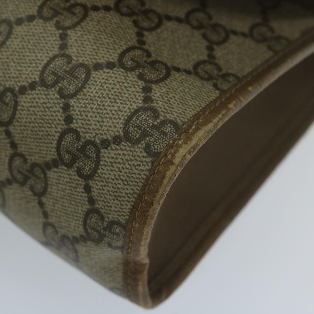 GUCCI GG Canvas Web Sherry Line Clutch Bag PVC Beige Green Red 61258