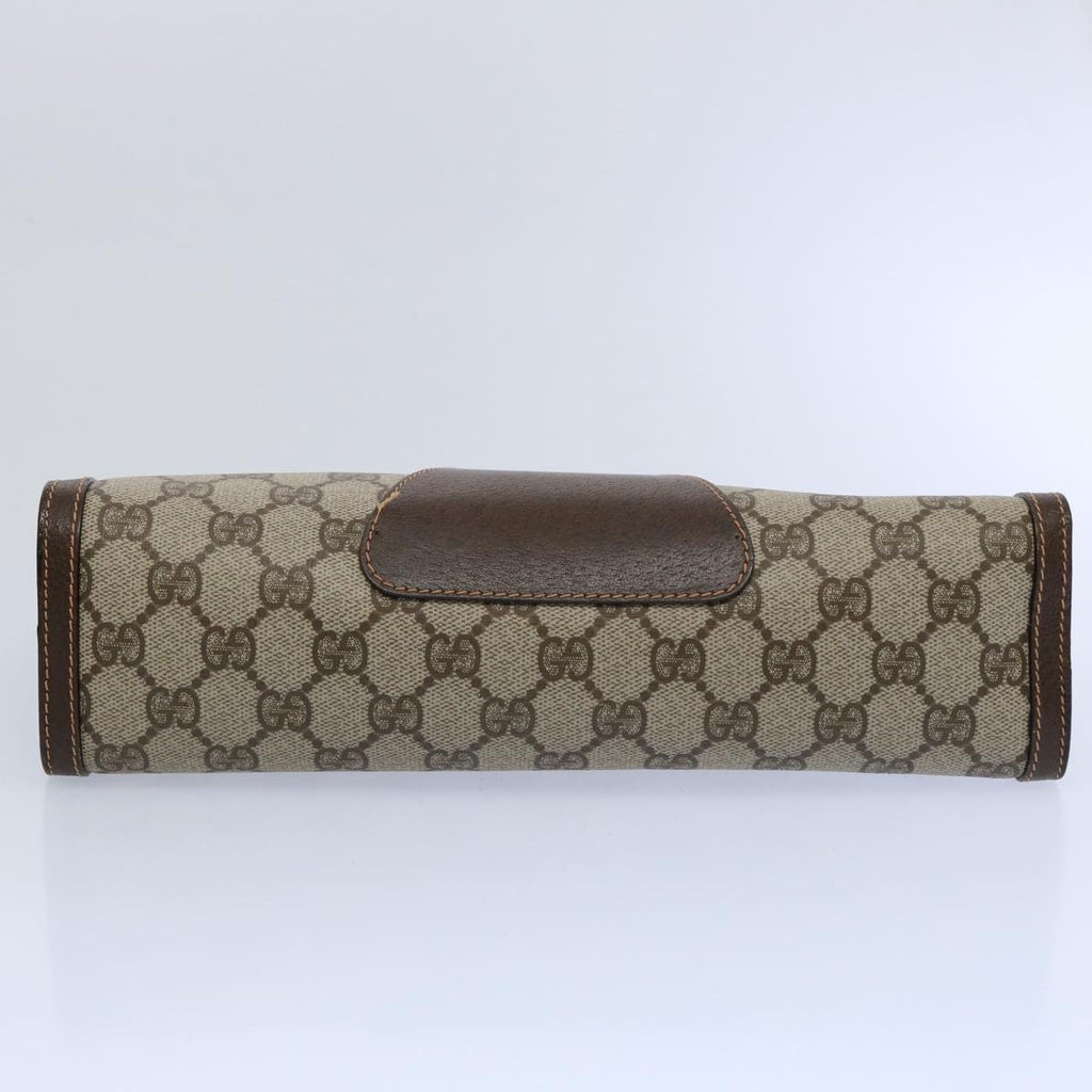 GUCCI GG Supreme Web Sherry Line Clutch Bag Beige Red 156 01 033 61313