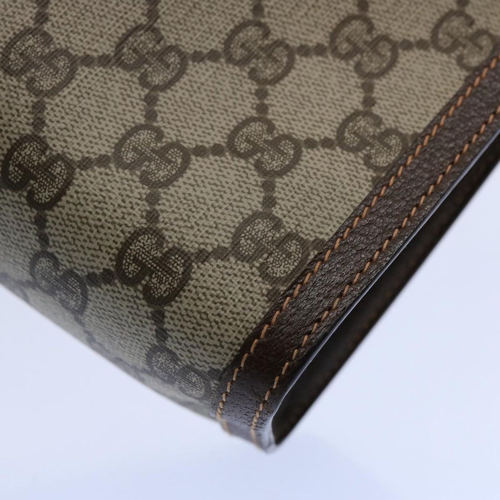 GUCCI GG Supreme Web Sherry Line Clutch Bag Beige Red 156 01 033 61313