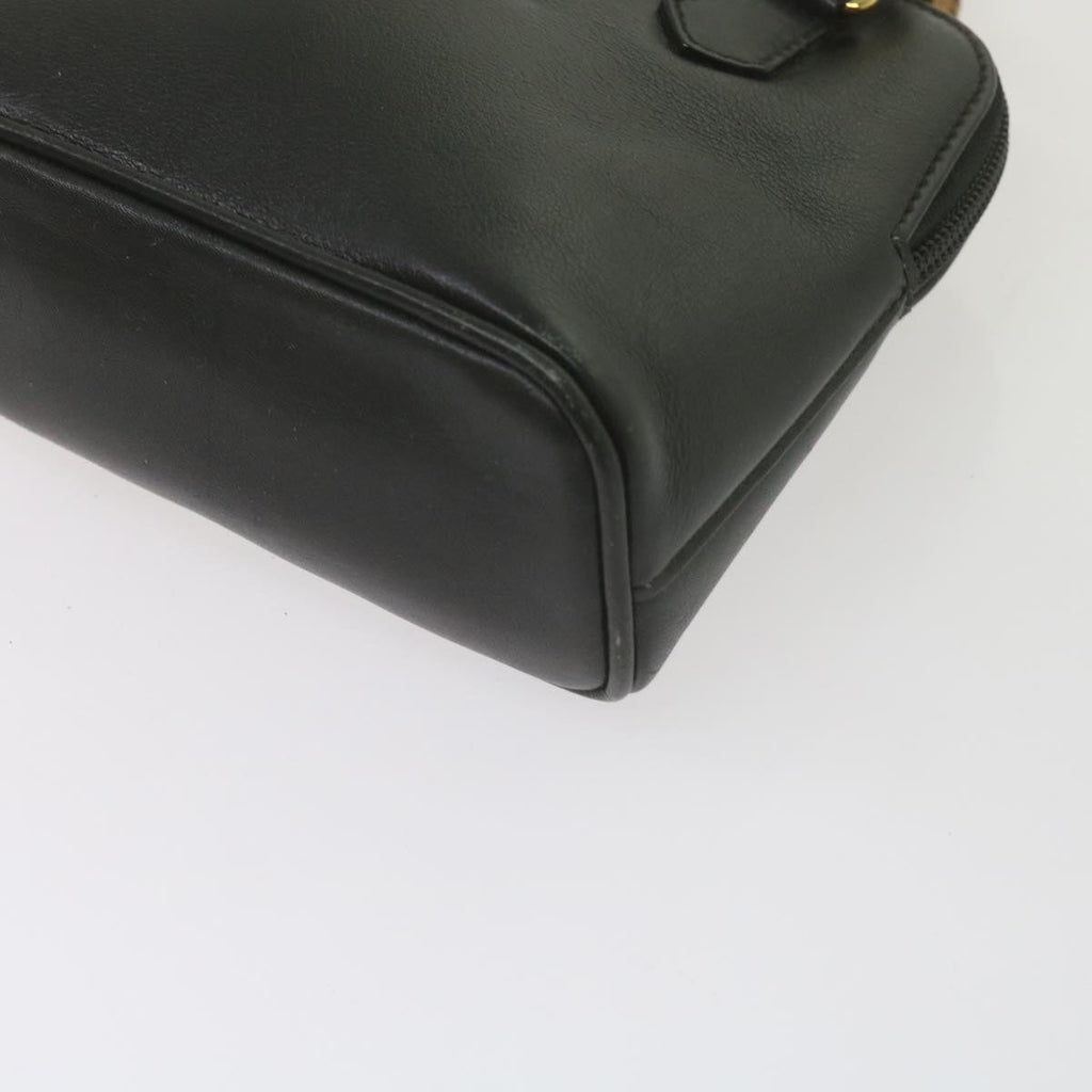 GUCCI Bamboo Hand Bag Leather 2way Black 007 2032 0231 61324