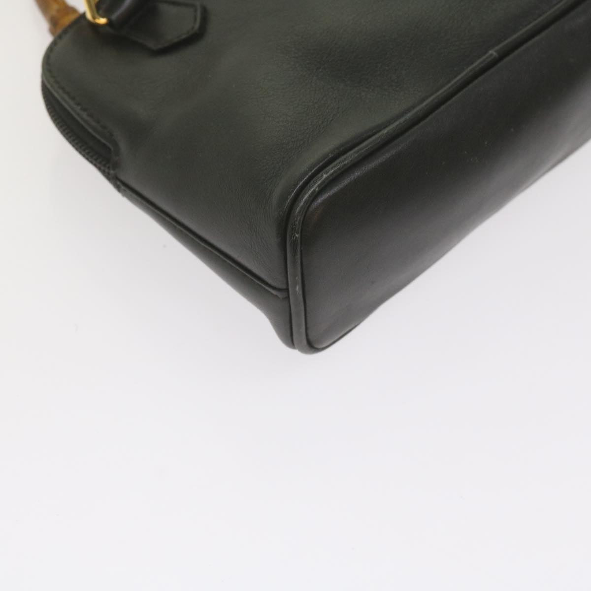 GUCCI Bamboo Hand Bag Leather 2way Black 007 2032 0231 61324