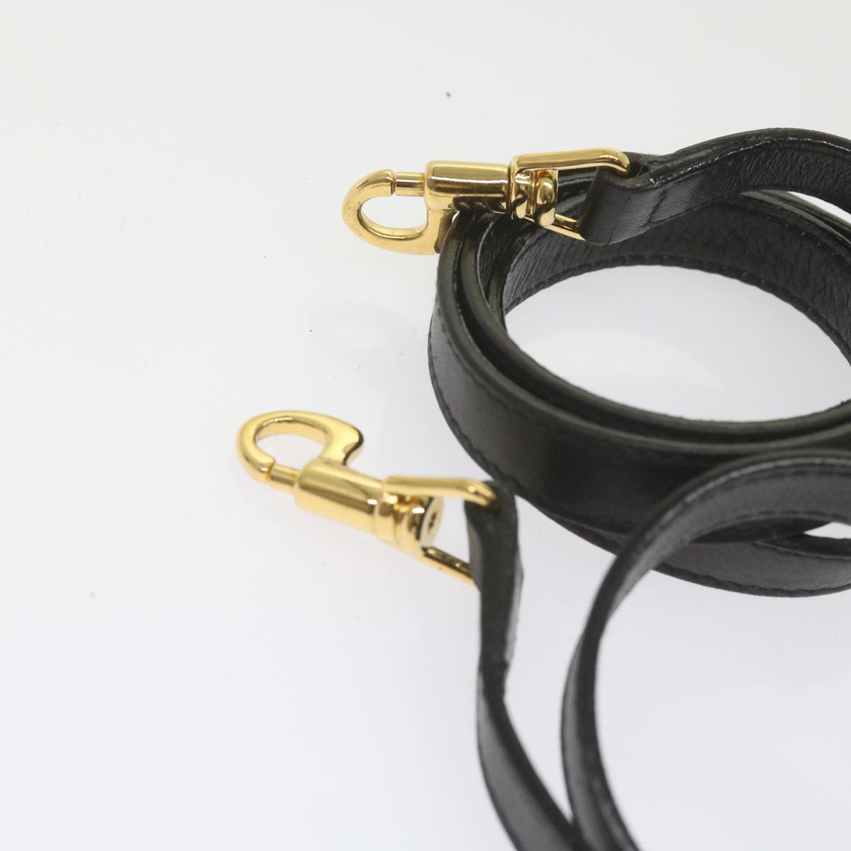 GUCCI Bamboo Hand Bag Leather 2way Black 007 2032 0231 61324