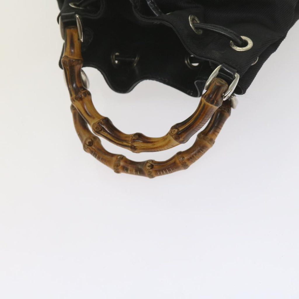 GUCCI Bamboo Hand Bag Nylon 2way Black 61327