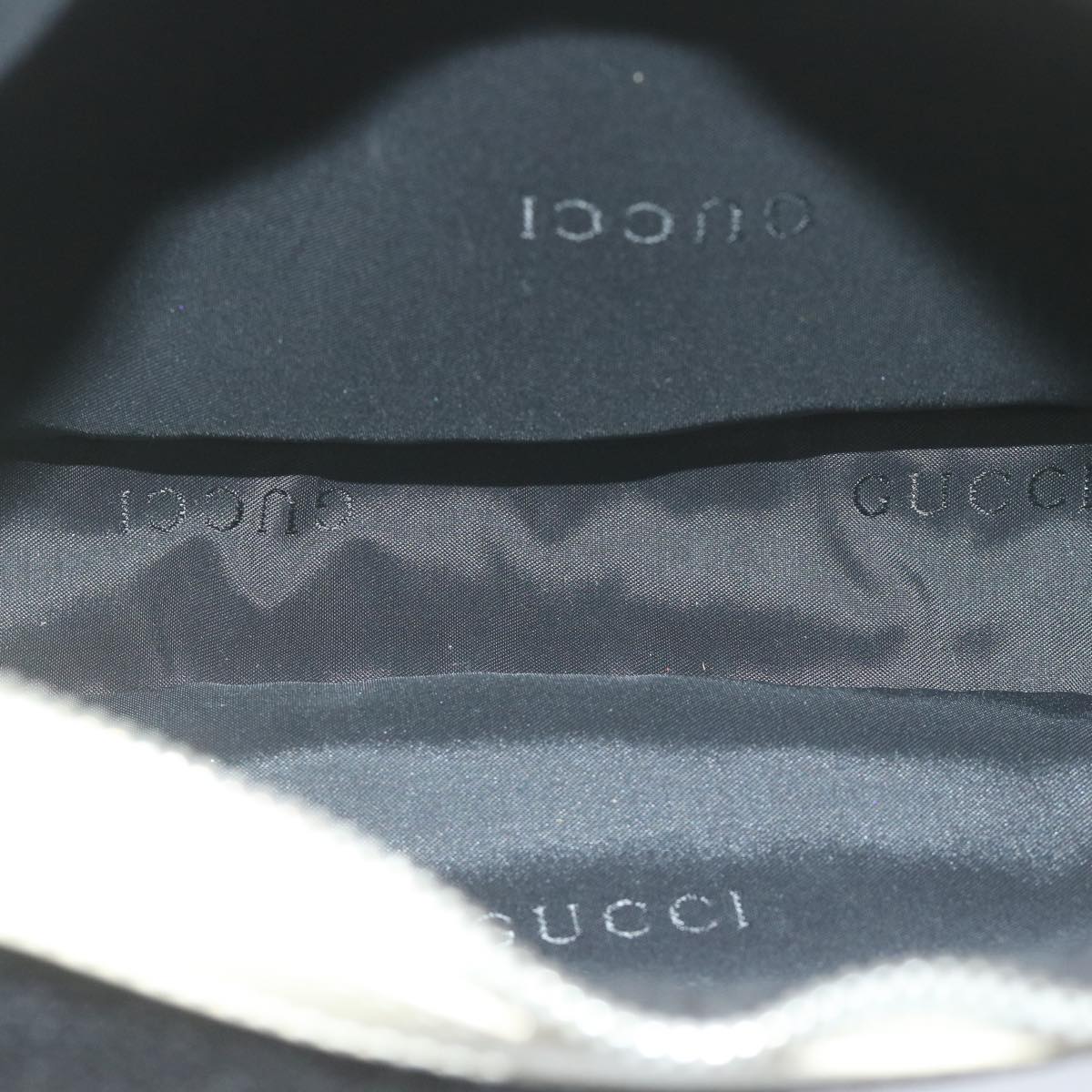 GUCCI Shoulder Bag Canvas White Black 001 3812 61341