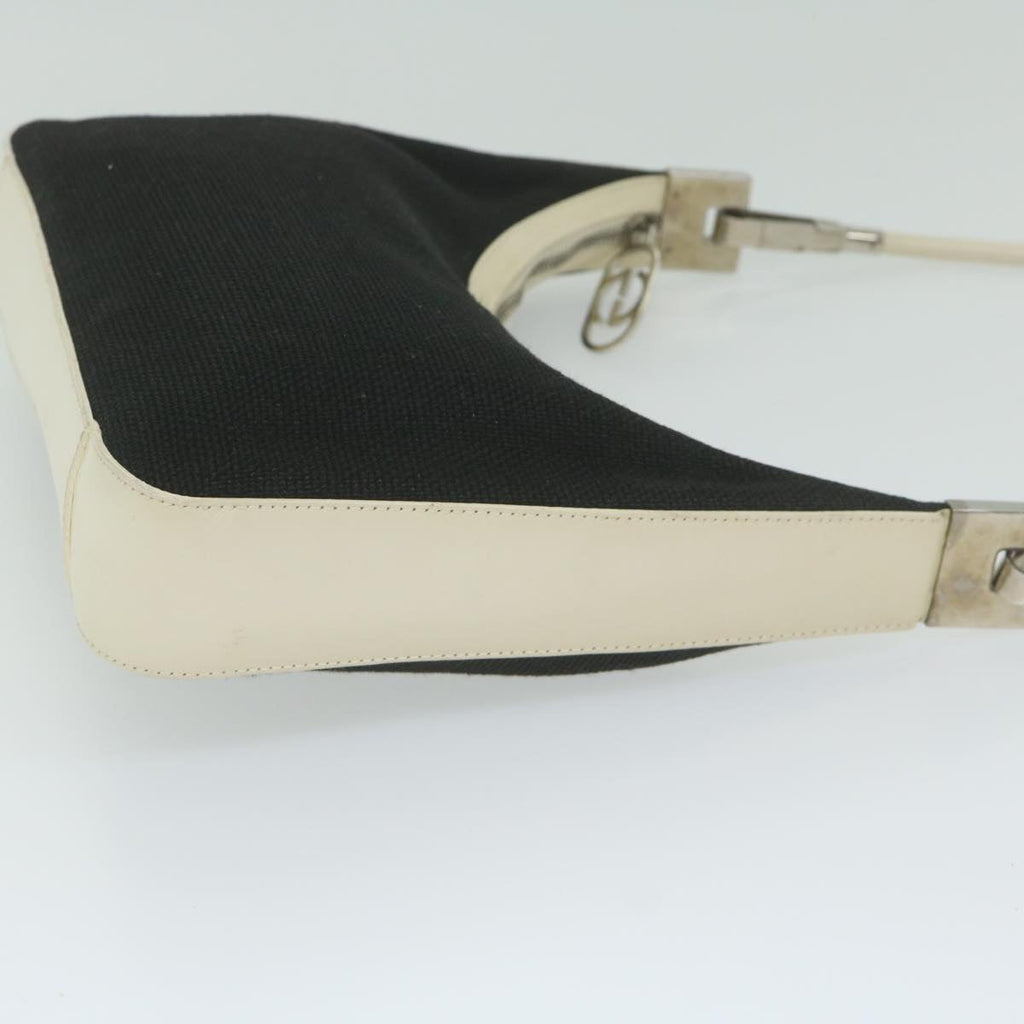 GUCCI Shoulder Bag Canvas White Black 001 3812 61341