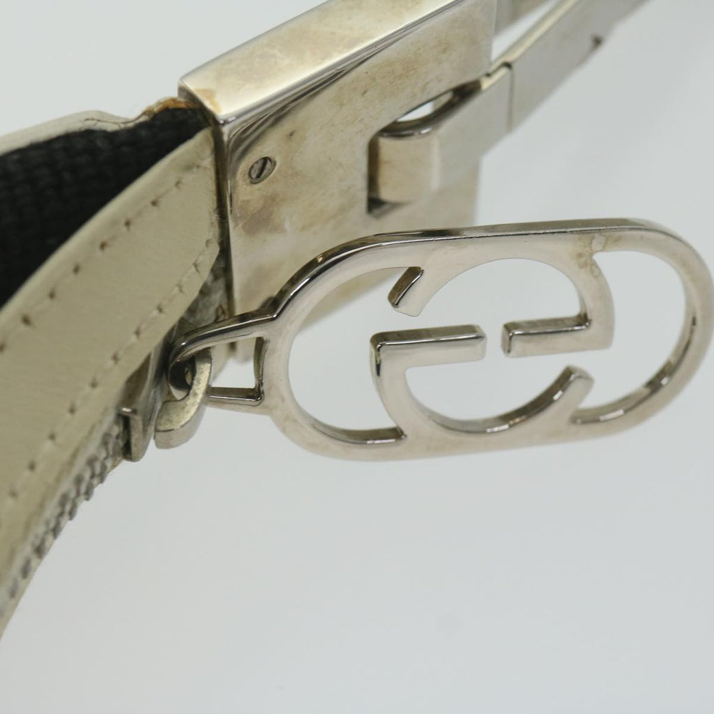 GUCCI Shoulder Bag Canvas White Black 001 3812 61341