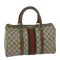 GUCCI GG Canvas Web Sherry Line Hand Bag PVC Beige Red Green 61347