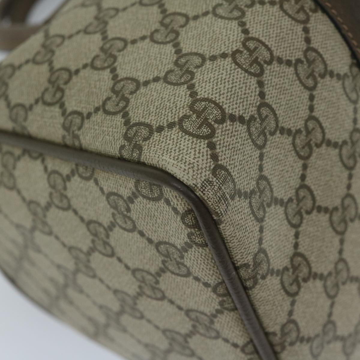 GUCCI GG Canvas Web Sherry Line Hand Bag PVC Beige Red Green 61347