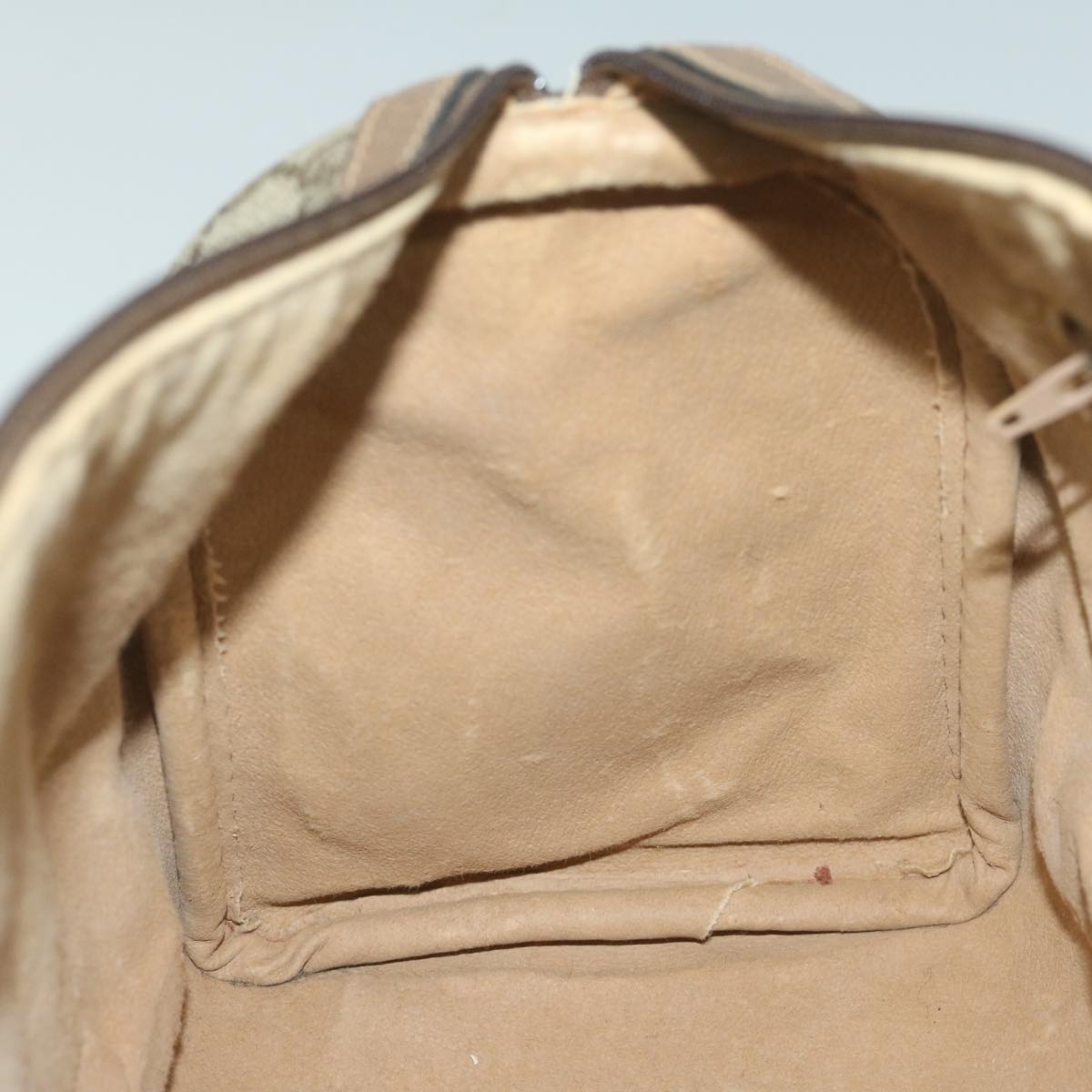 GUCCI GG Canvas Web Sherry Line Hand Bag PVC Beige Red Green 61347