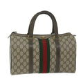 GUCCI GG Canvas Web Sherry Line Hand Bag PVC Beige Red Green 61348