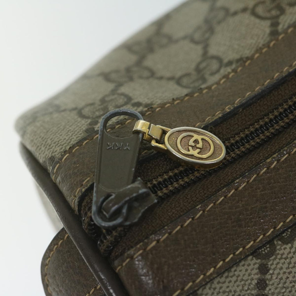 GUCCI GG Canvas Web Sherry Line Hand Bag PVC Beige Red Green 61348