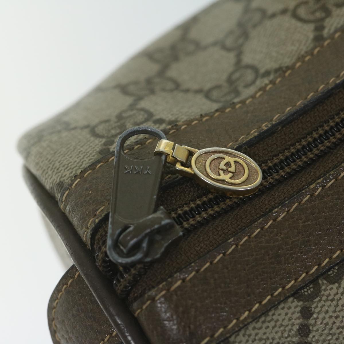 GUCCI GG Canvas Web Sherry Line Hand Bag PVC Beige Red Green 61348