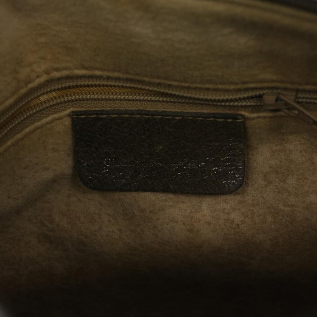 GUCCI GG Canvas Web Sherry Line Hand Bag PVC Beige Red Green 61348