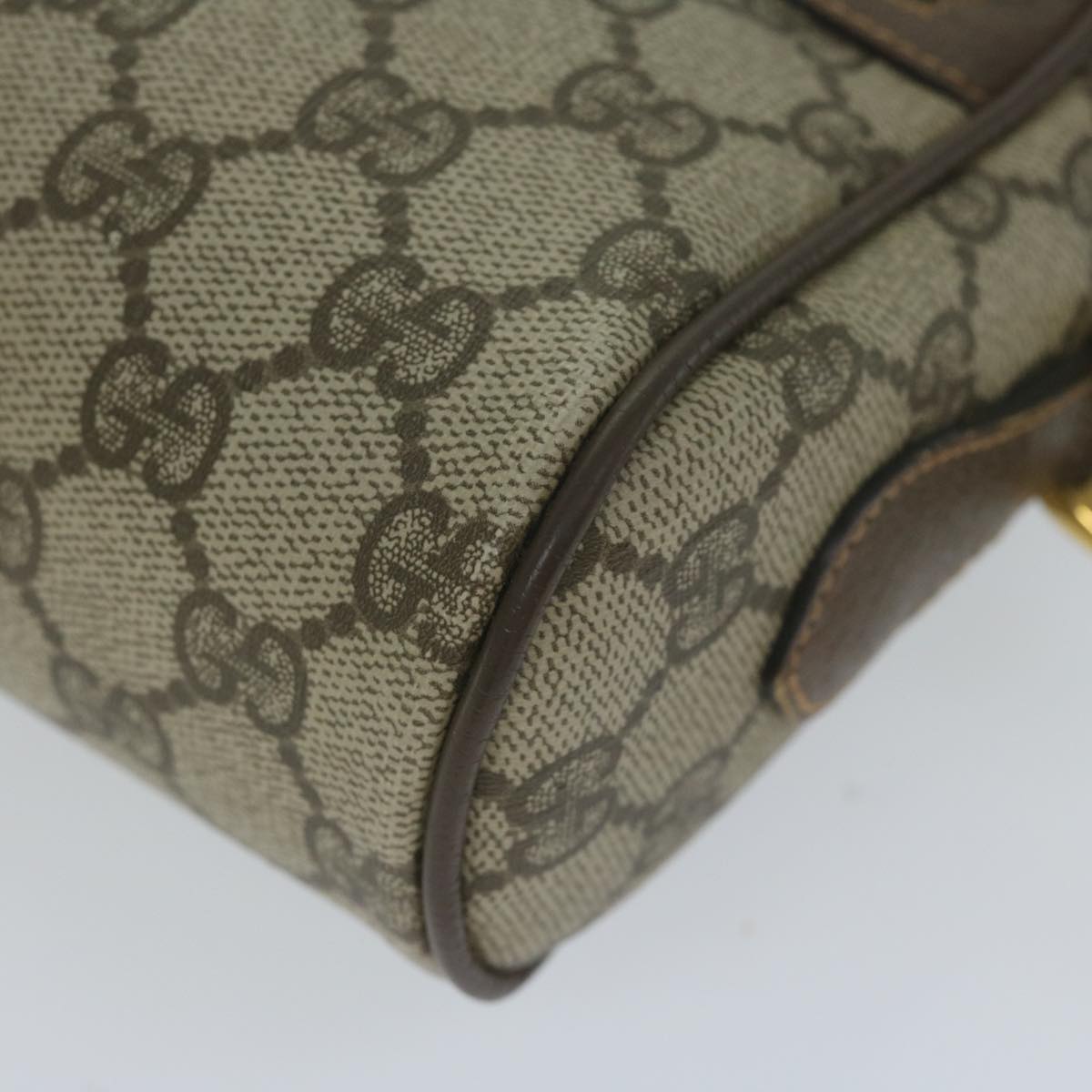 GUCCI GG Canvas Web Sherry Line Shoulder Bag PVC Beige Red Green 61350
