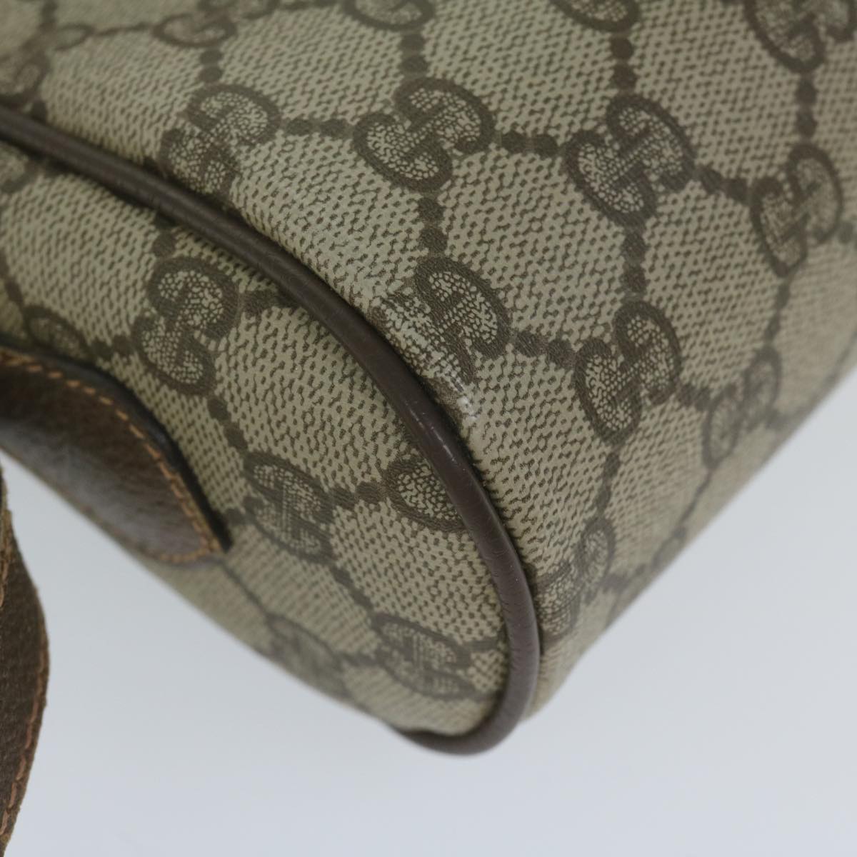 GUCCI GG Canvas Web Sherry Line Shoulder Bag PVC Beige Red Green 61350