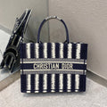 GLAMI MeGLAMIum Book Tote Blue D-Stripes Embroidery For Women 36cm/16.5in CD