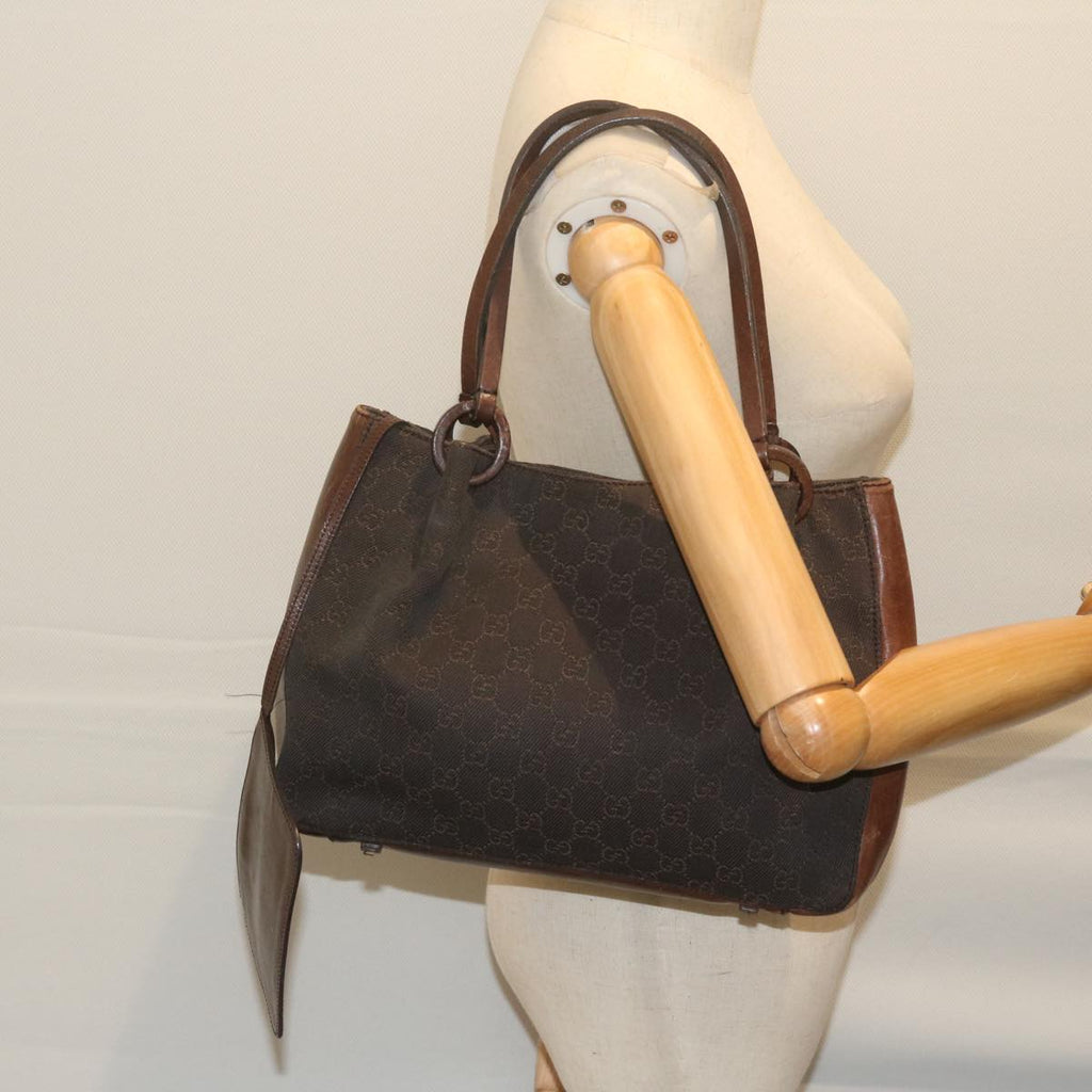 GUCCI GG Canvas Hand Bag Brown 101919 61420