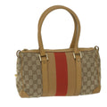 GUCCI GG Canvas Sherry Line Hand Bag Beige Red Brown 000 0851 61421