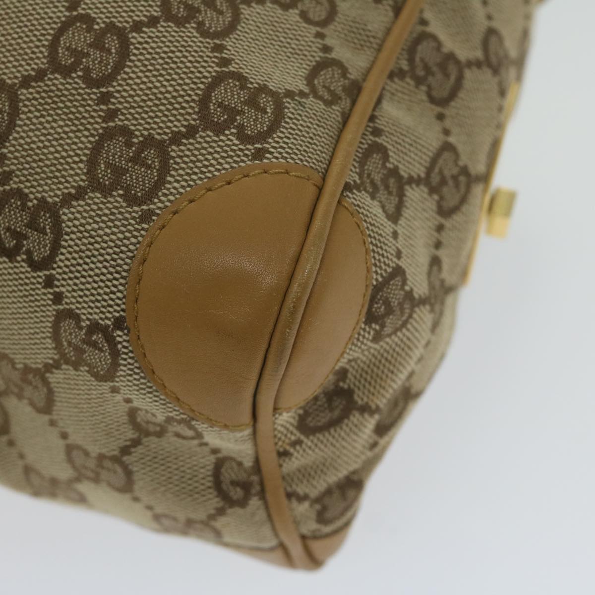 GUCCI GG Canvas Sherry Line Hand Bag Beige Red Brown 000 0851 61421
