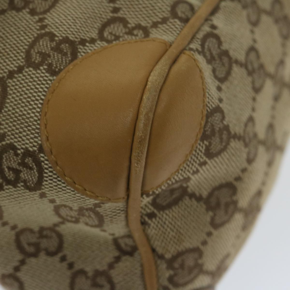 GUCCI GG Canvas Sherry Line Hand Bag Beige Red Brown 000 0851 61421