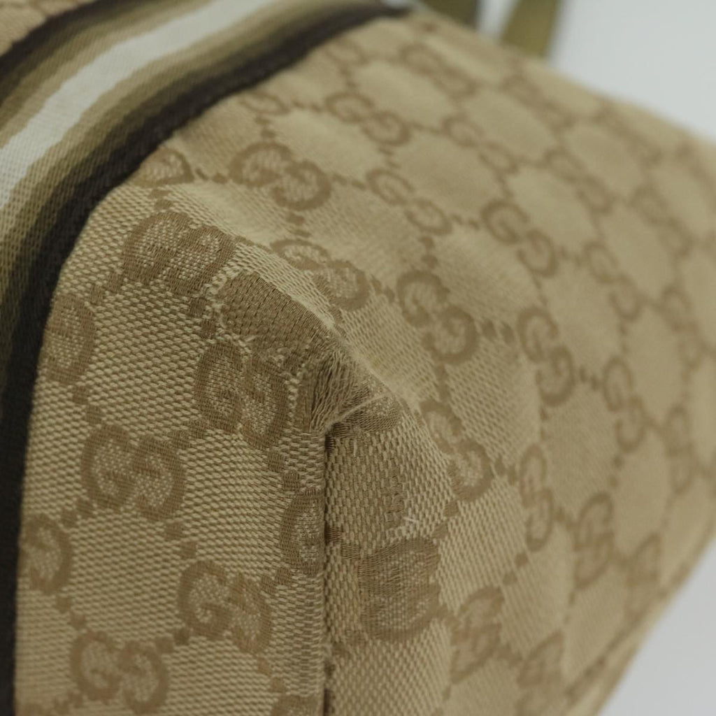 GUCCI GG Canvas Sherry Line Tote Bag Beige Black 137896 61423