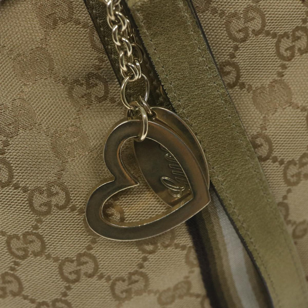 GUCCI GG Canvas Sherry Line Tote Bag Beige Black 137896 61423