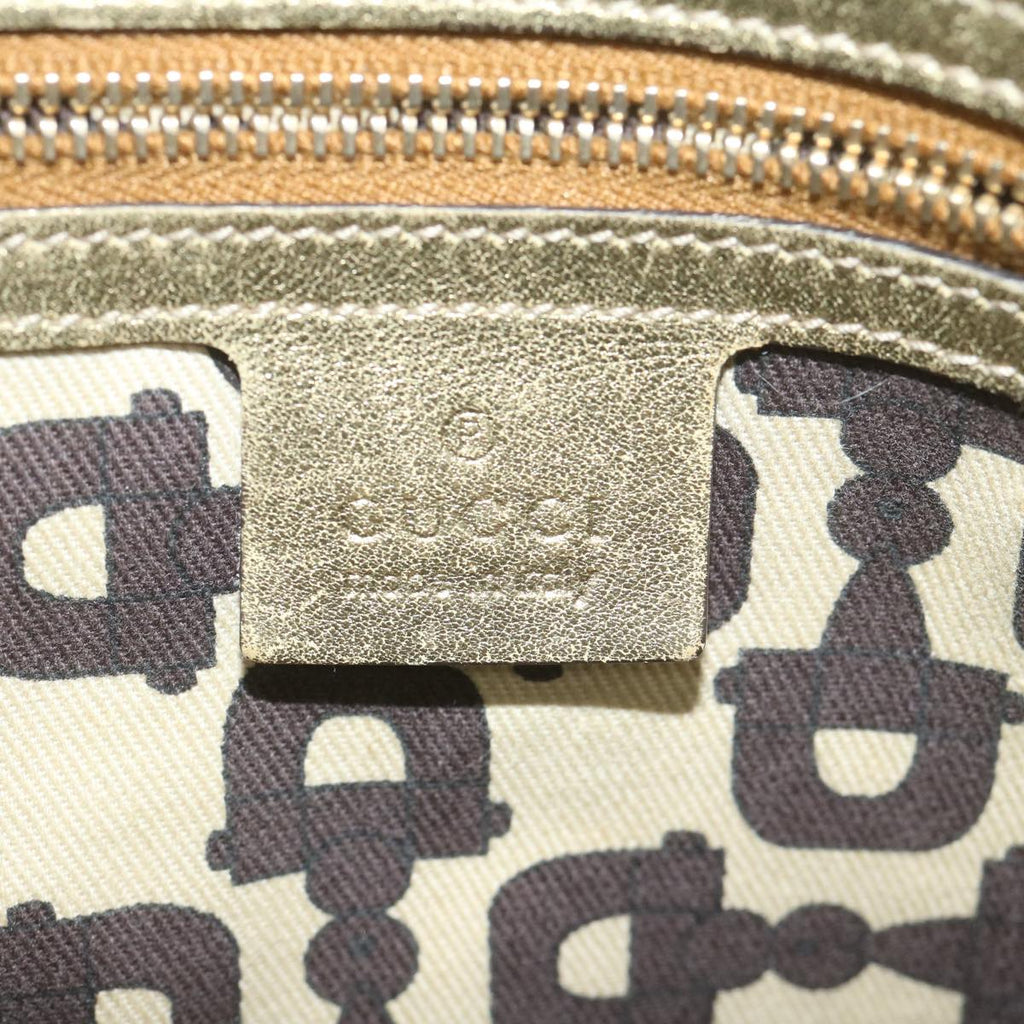 GUCCI GG Canvas Sherry Line Tote Bag Beige Black 137896 61423