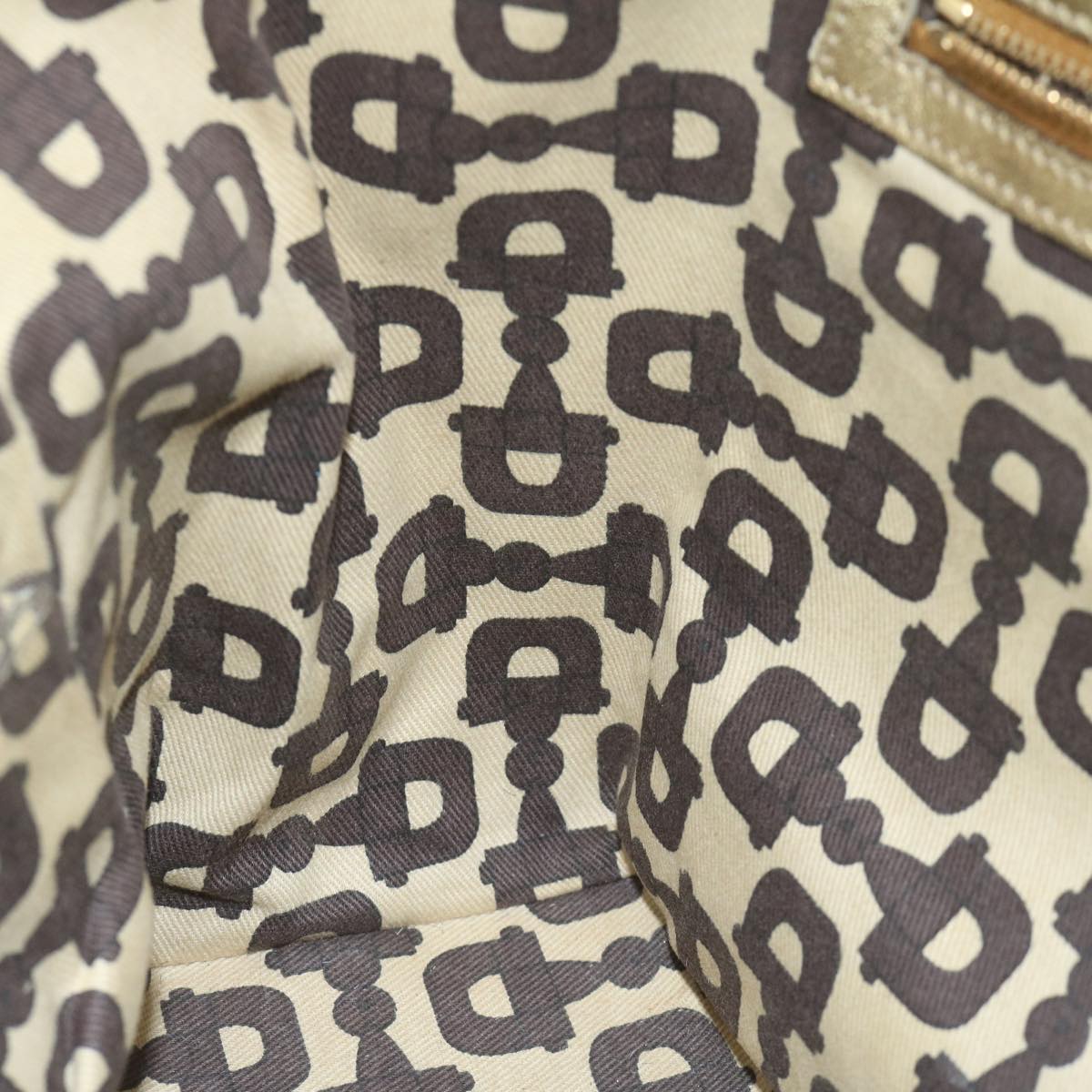 GUCCI GG Canvas Sherry Line Tote Bag Beige Black 137896 61423
