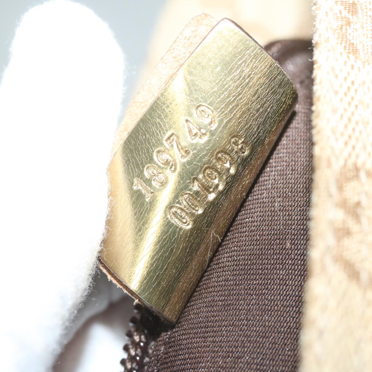 GUCCI GG Canvas Sherry Line Shoulder Bag Beige Gold 189749 61429