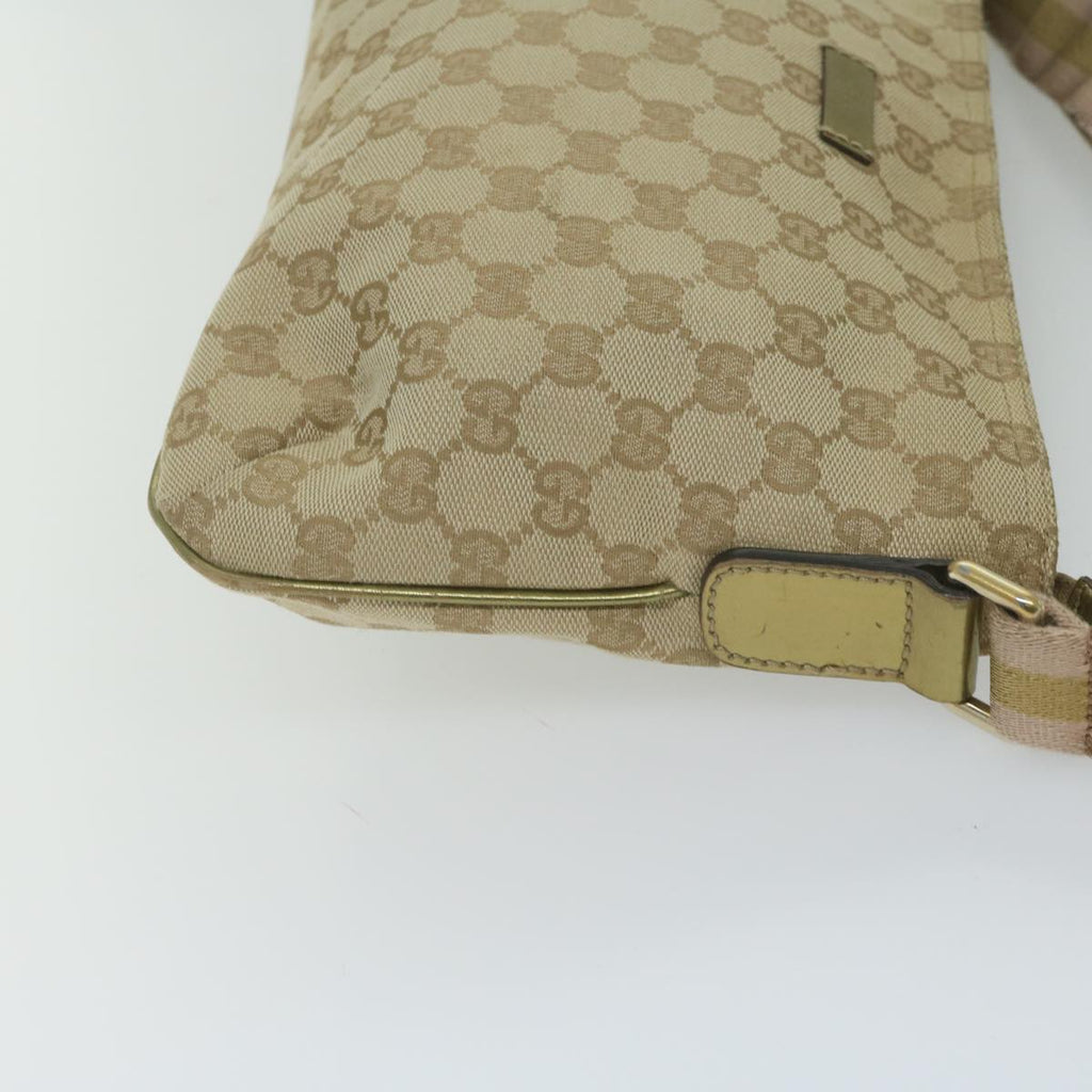 GUCCI GG Canvas Sherry Line Shoulder Bag Beige Gold 189749 61429
