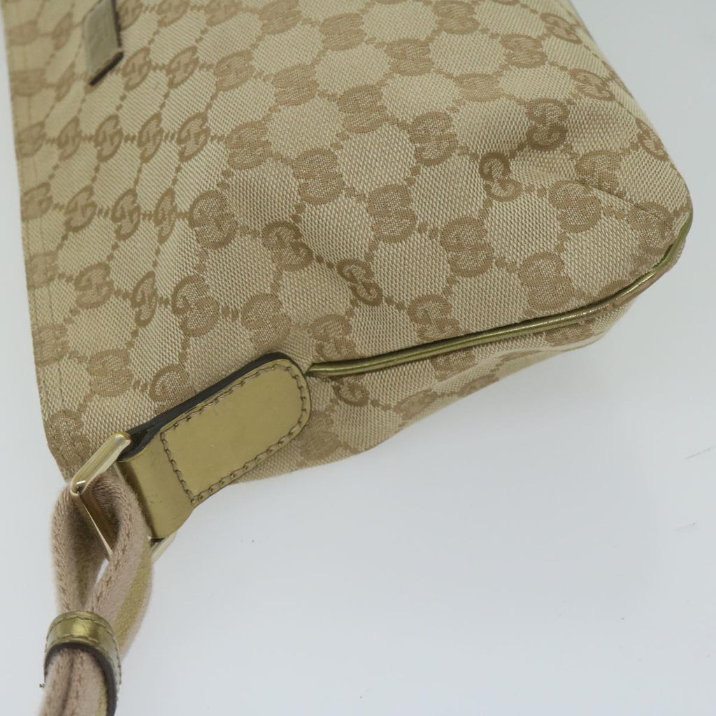 GUCCI GG Canvas Sherry Line Shoulder Bag Beige Gold 189749 61429