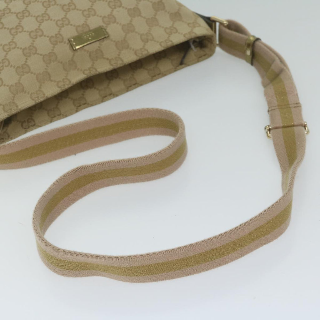 GUCCI GG Canvas Sherry Line Shoulder Bag Beige Gold 189749 61429