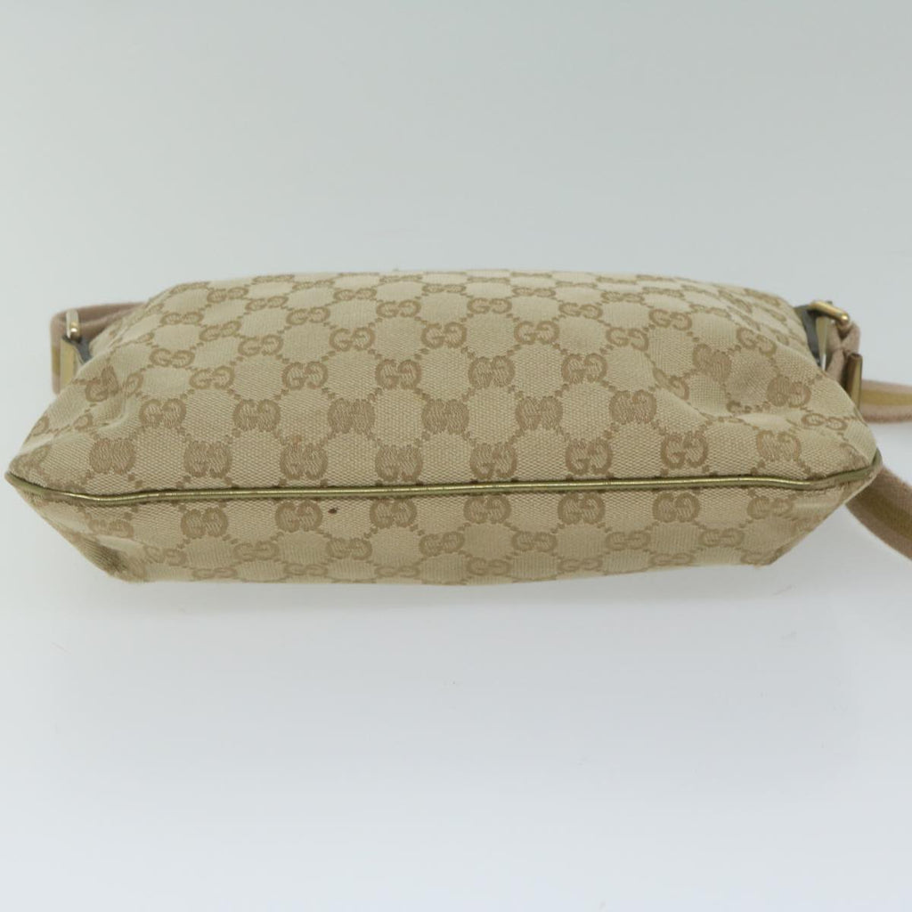 GUCCI GG Canvas Sherry Line Shoulder Bag Beige Gold 189749 61429
