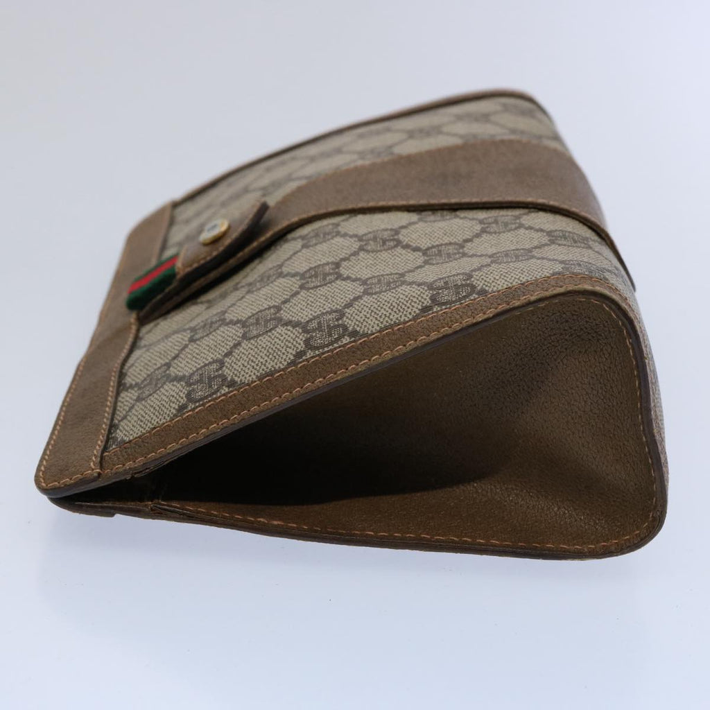 GUCCI GG Supreme Web Sherry Line Clutch Bag Beige Red Green 89 01 032 61455