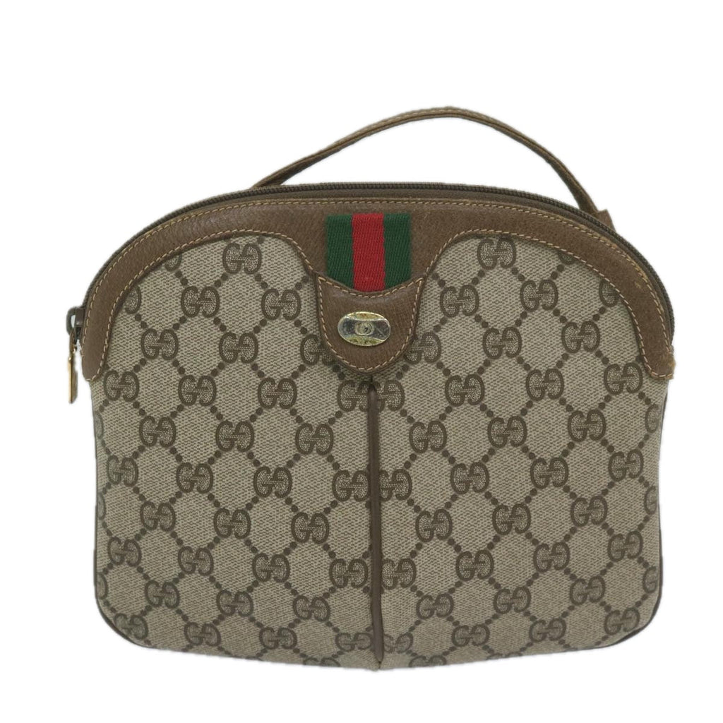 GUCCI GG Supreme Web Sherry Line Shoulder Bag Beige Red 904 02 047 61456