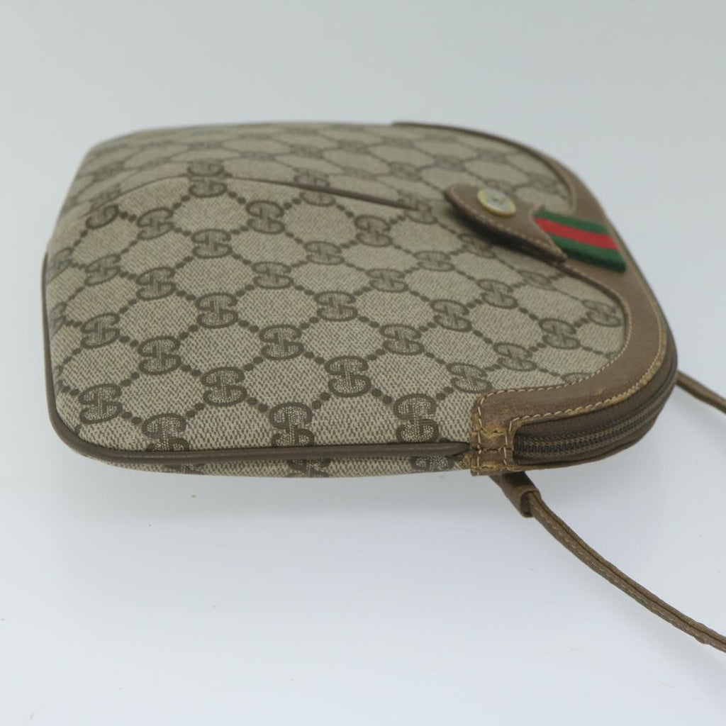 GUCCI GG Supreme Web Sherry Line Shoulder Bag Beige Red 904 02 047 61456