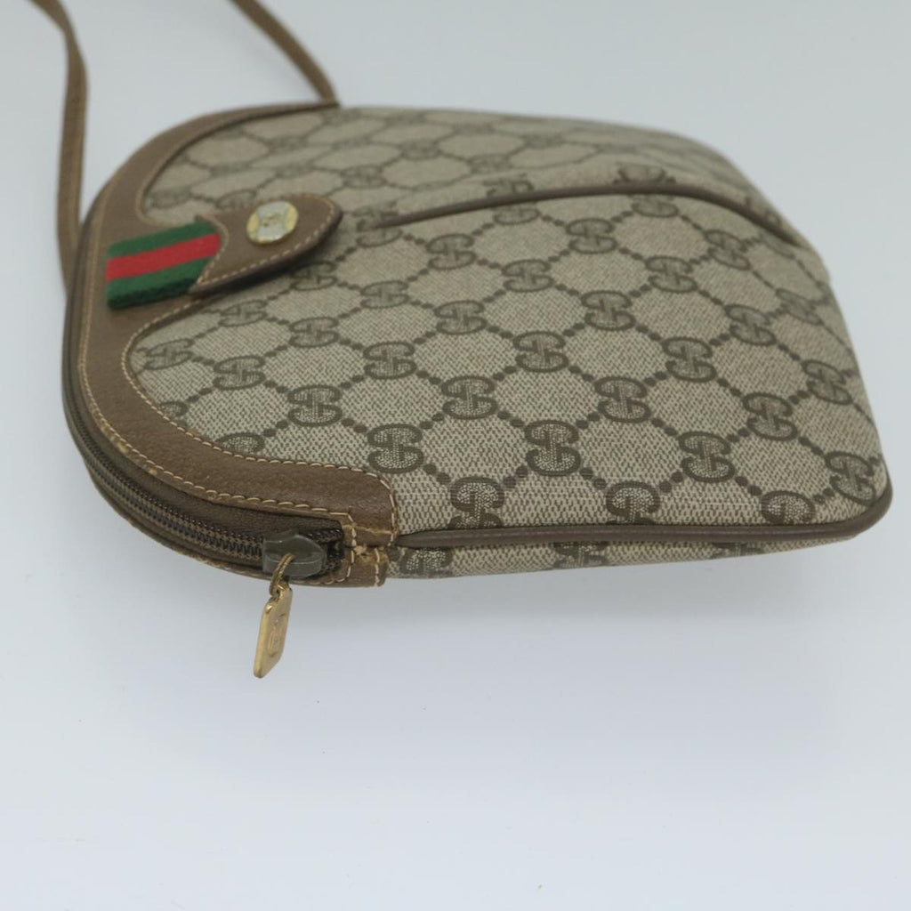GUCCI GG Supreme Web Sherry Line Shoulder Bag Beige Red 904 02 047 61456