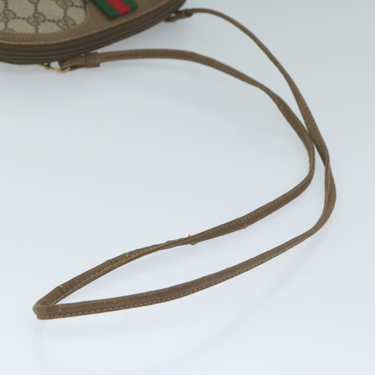 GUCCI GG Supreme Web Sherry Line Shoulder Bag Beige Red 904 02 047 61456
