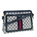 GUCCI GG Supreme Sherry Line Shoulder Bag Red Navy 010 378 61489