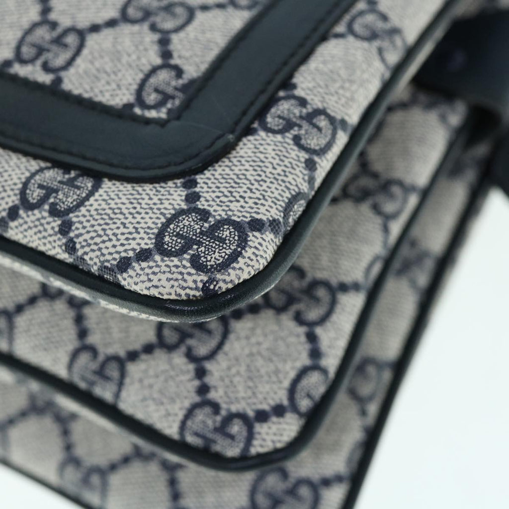GUCCI GG Supreme Sherry Line Shoulder Bag Red Navy 010 378 61489