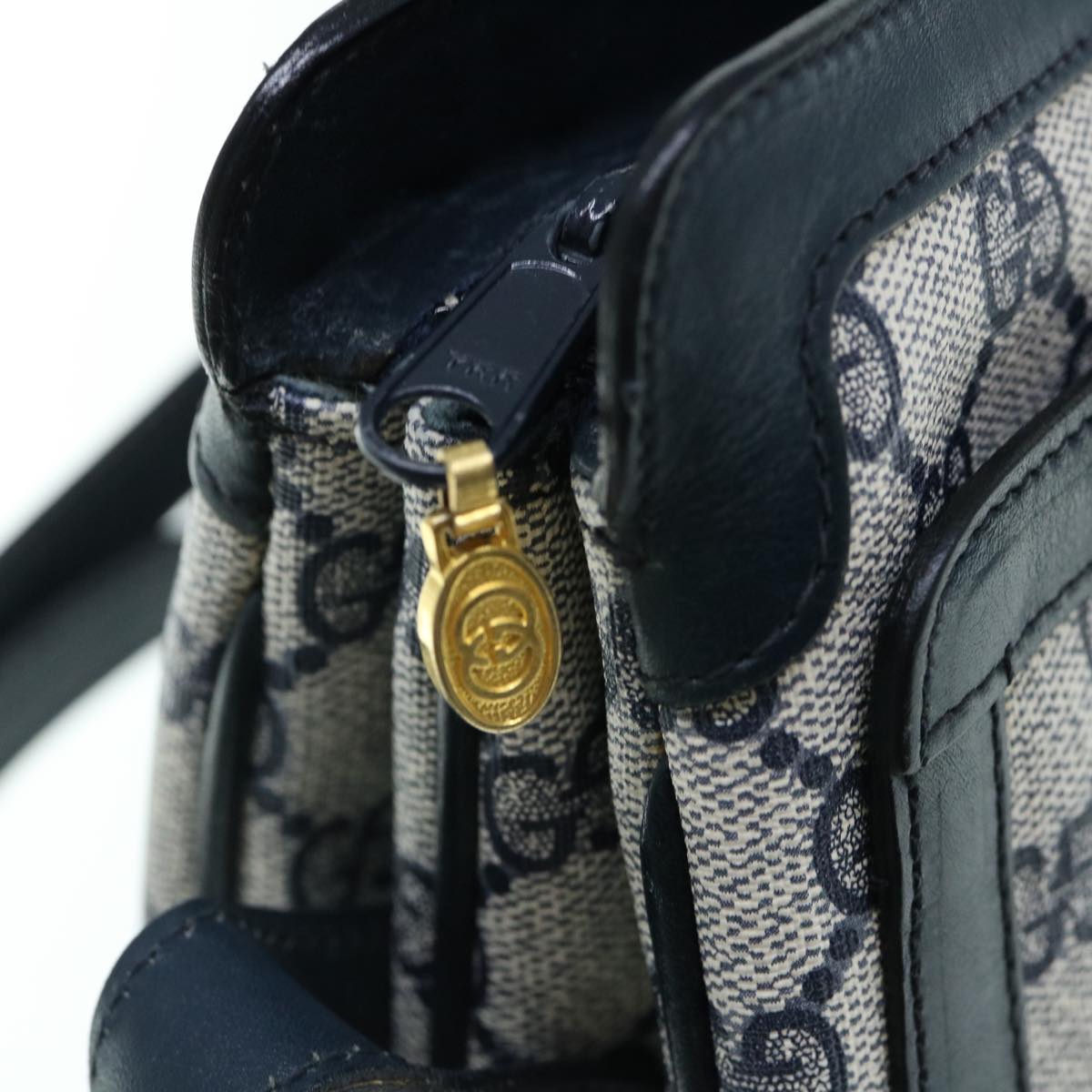 GUCCI GG Supreme Sherry Line Shoulder Bag Red Navy 010 378 61489