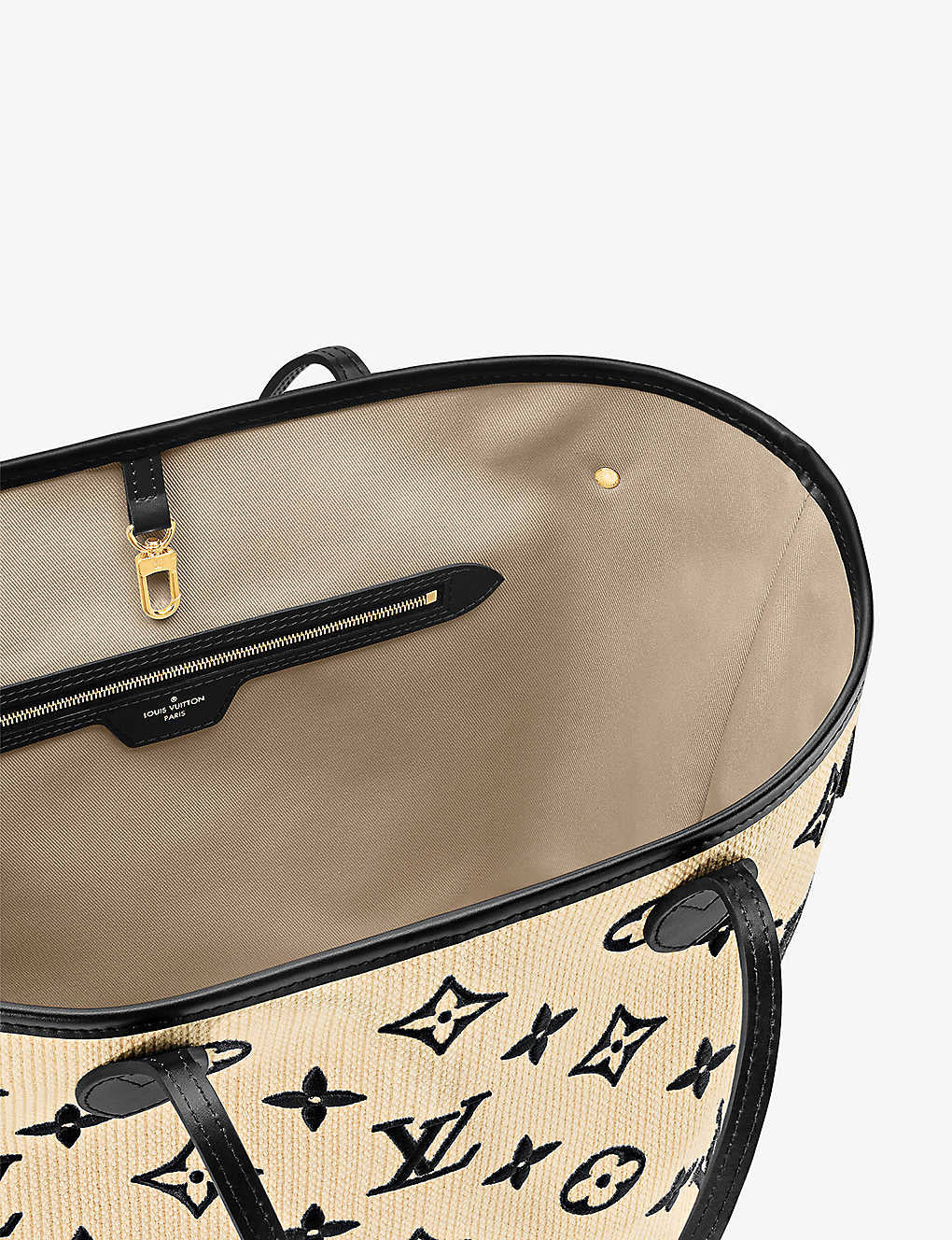 LOUIS VUITTON Neverfull leather and cotton-blend tote bag